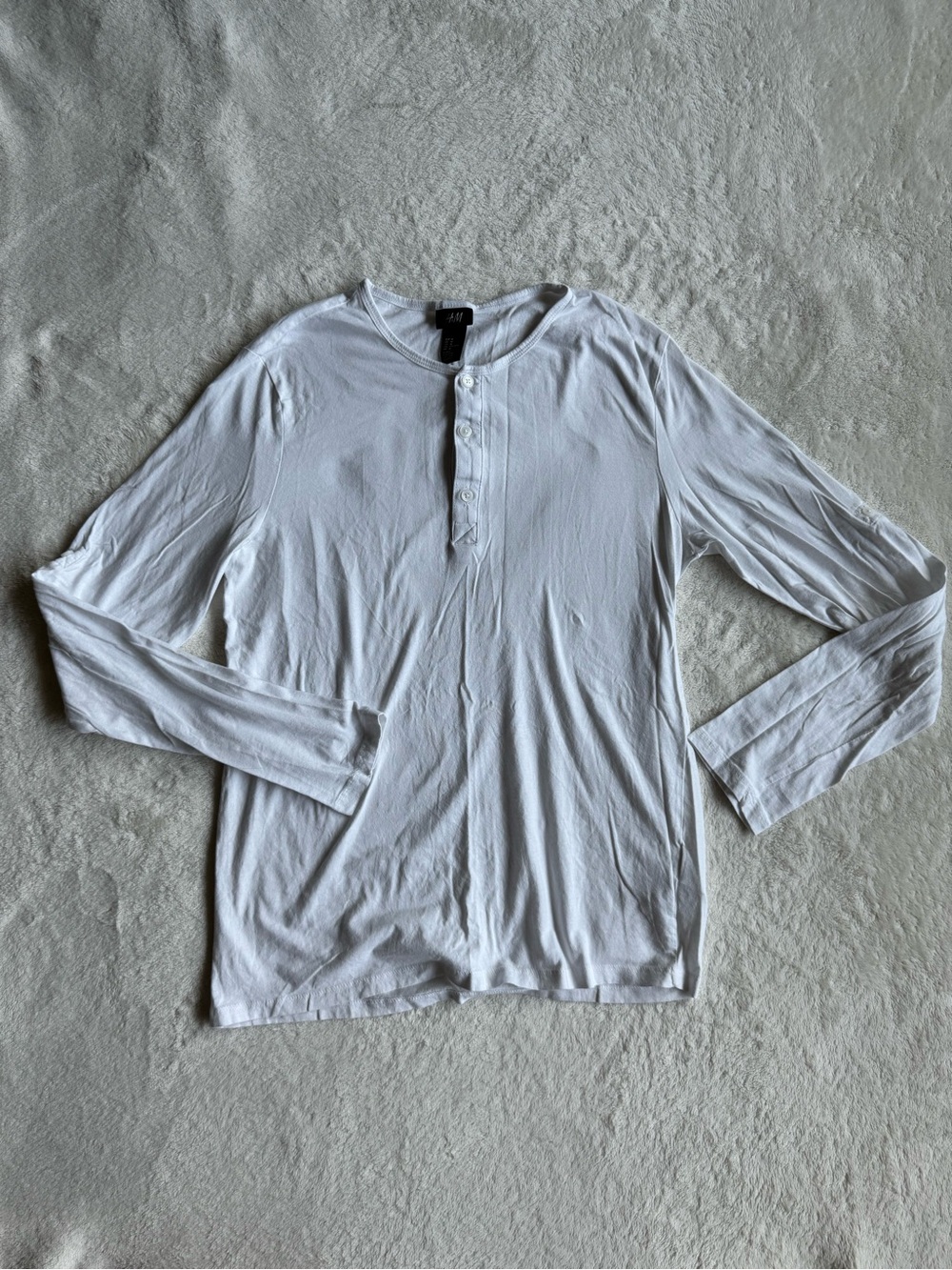 H&M White Long Sleeve Top M